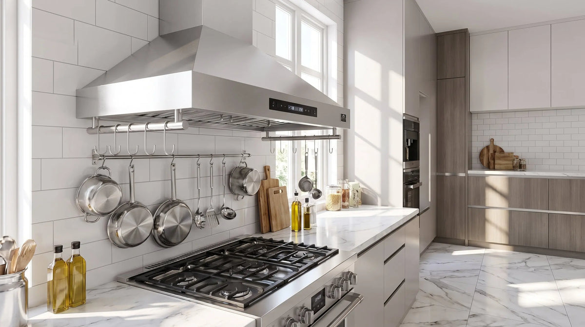 Forno Venezia 36 Inch Wall-Mounted Range Hood with Touch Controls and Baffle Filters FORNO