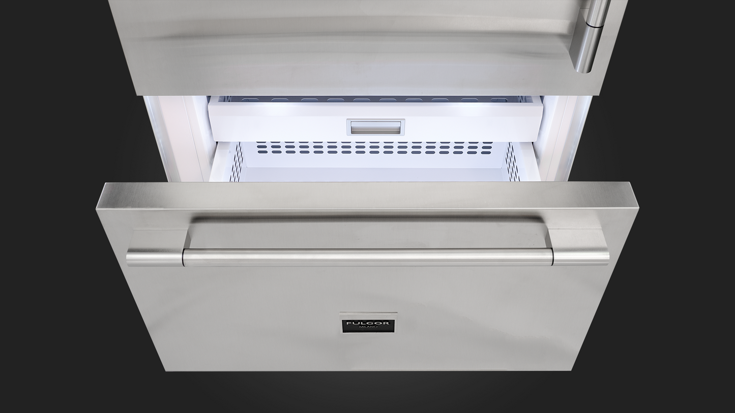 Fulgor Milano 700 Series 36 in. 18.5 Cu. Ft. Stainless Steel Counter Depth Bottom Freezer Refrigerator