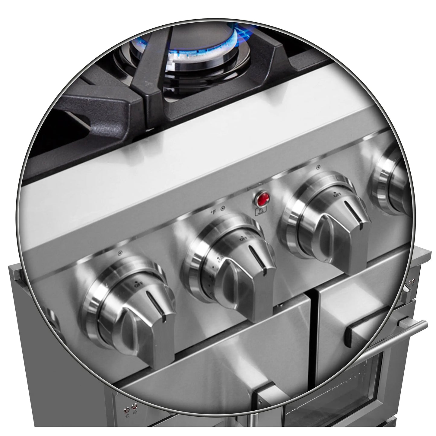 Forno Massimo 48-Inch Freestanding French Door Gas Range, 8 Burners, Convection Oven, Energy Efficient FORNO