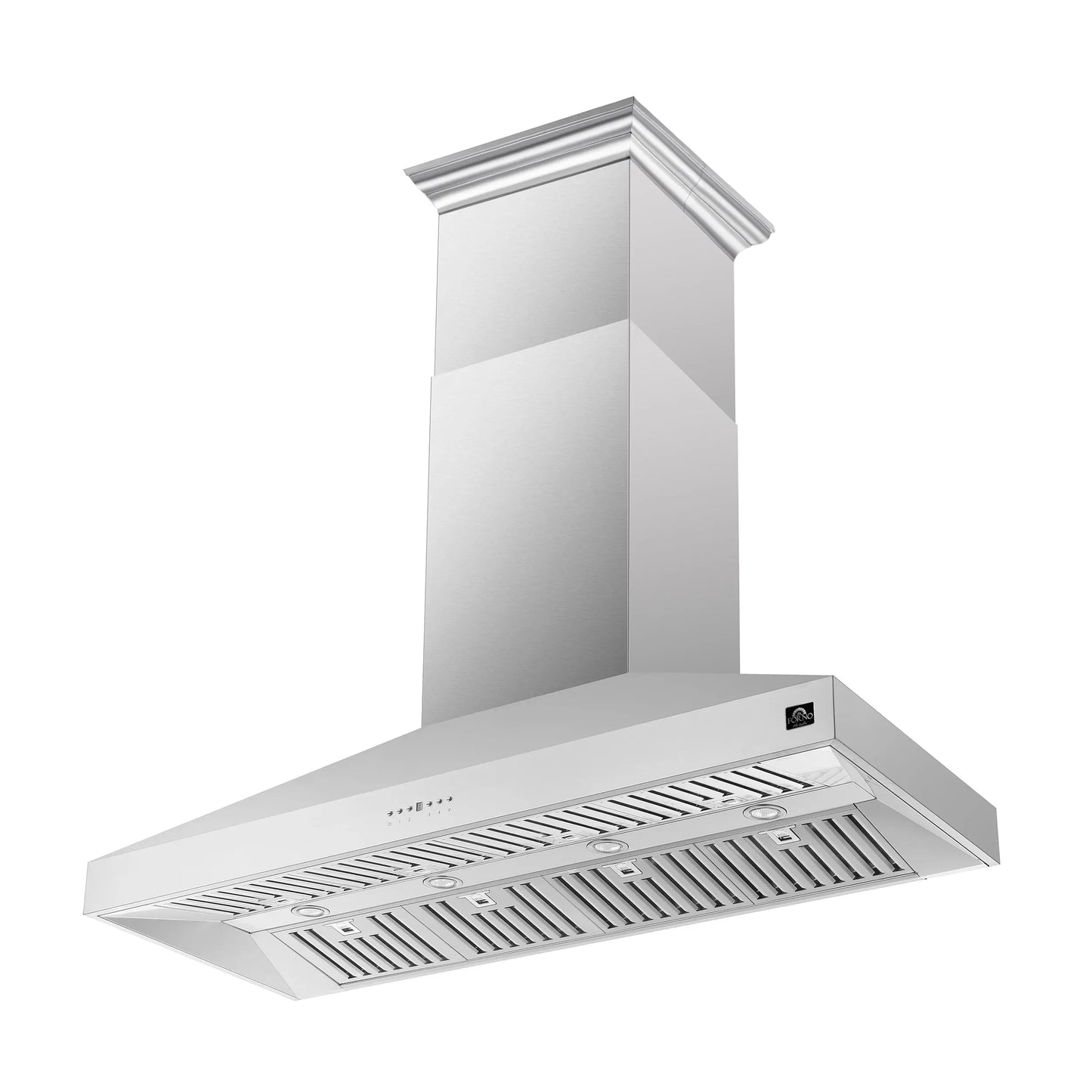Forno Coppito 60-Inch Island Range Hood, Stainless Steel, LED Lighting, Adjustable Fan Speeds FORNO