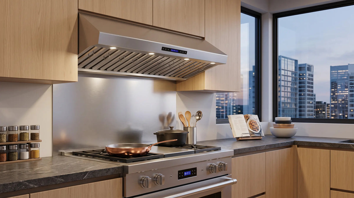 Forno Palazzo 60-Inch Wall Mounted Range Hood, Stainless Steel, Heavy Duty Baffle Filters, Remote Control FORNO