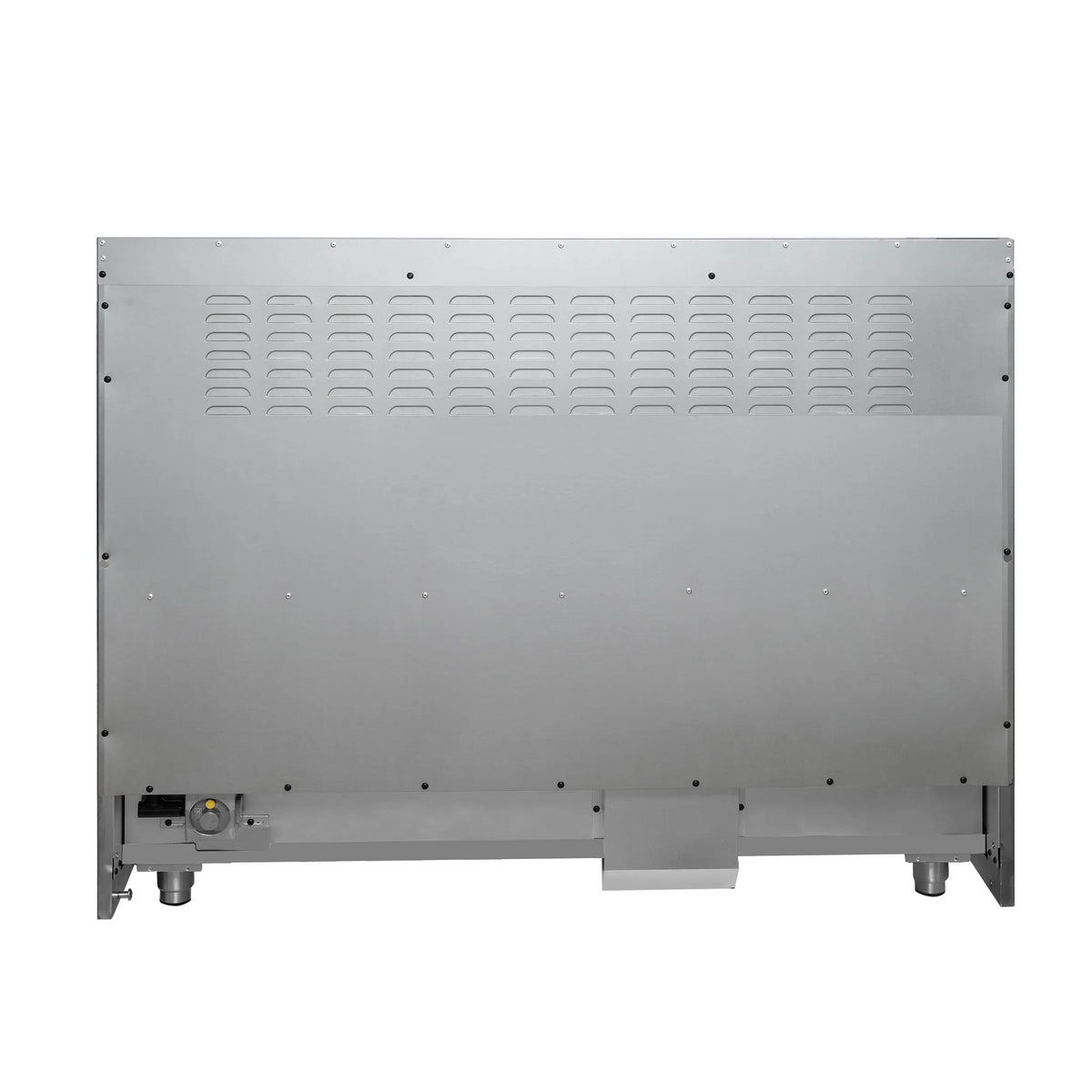 FORNO Galiano 48-inch Gas Range White & Antique Brass Design, 8 Burners, 107,000 BTU, Griddle, 6.58 cu.ft. Double Ovens FORNO