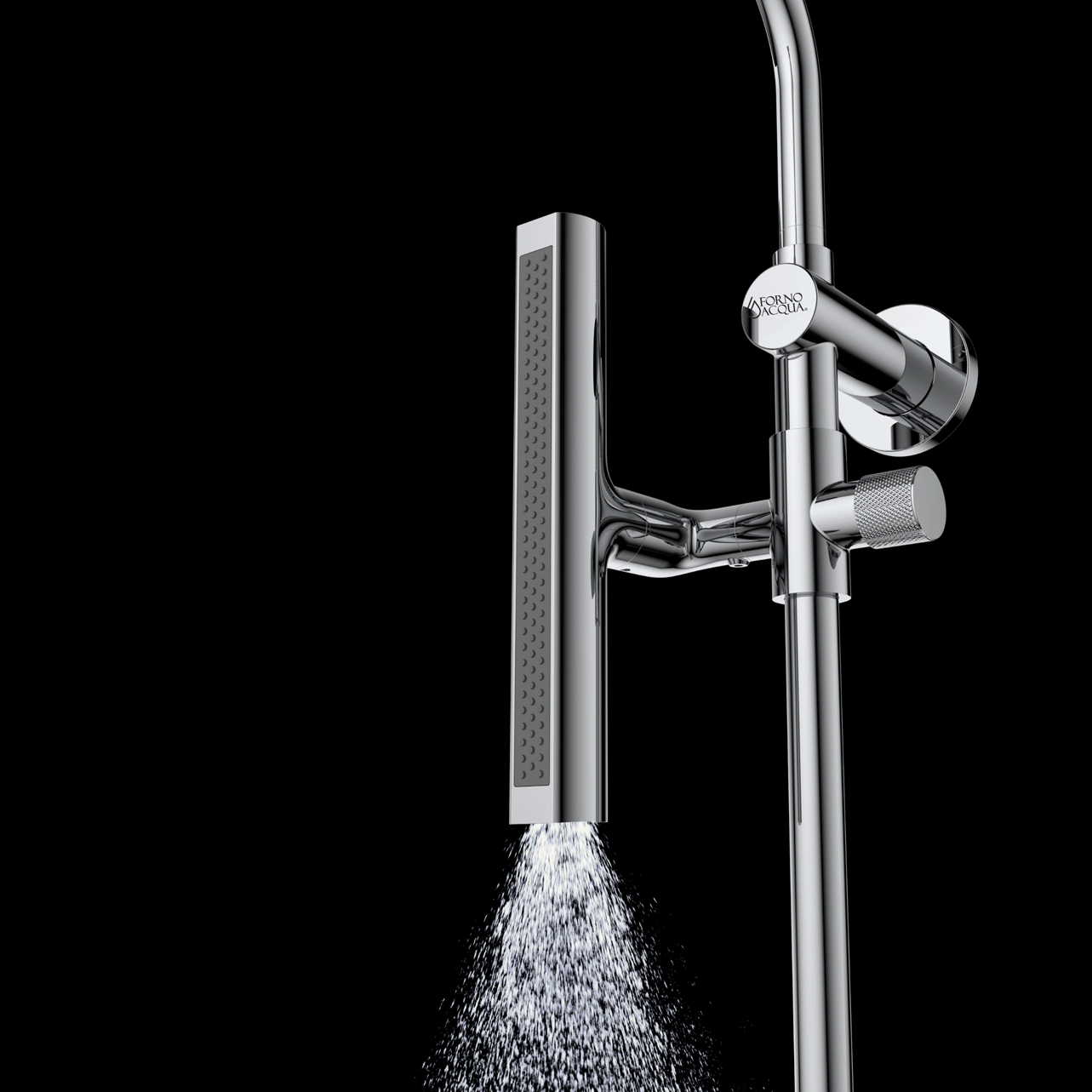 Forno Acqua AcquaFALL Shower, Polished Stainless Steel Finish, Overhead Rainfall Shower, 7 Way Diverter, Handheld Shower Head, Body Jets, 2.5 GPM Flow Rate FORNO