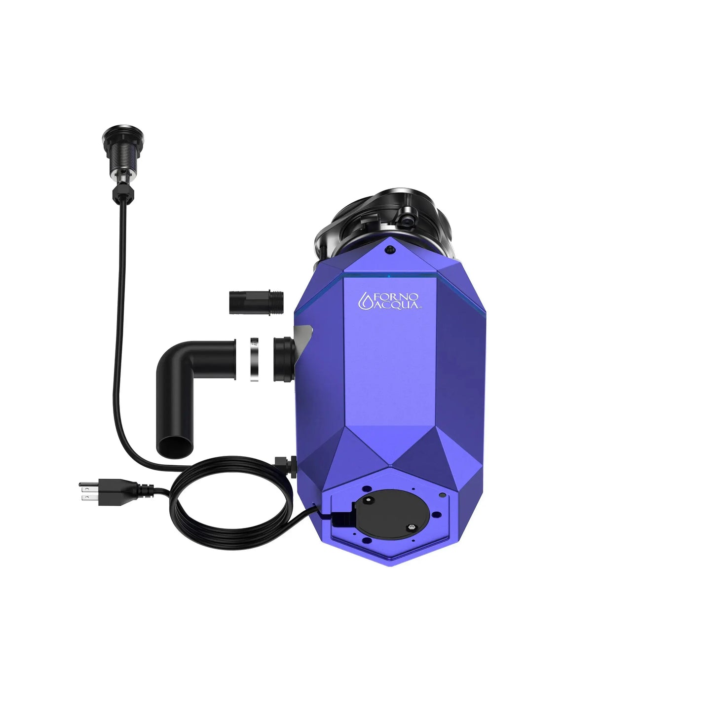 FORNO ACQUA BrightDIAMOND Amethyst 3/4HP Super Quiet Garbage Disposal Corded with Motion Sensor Cabinet Light & Pre-Wired Air Switch FORNO ACQUA
