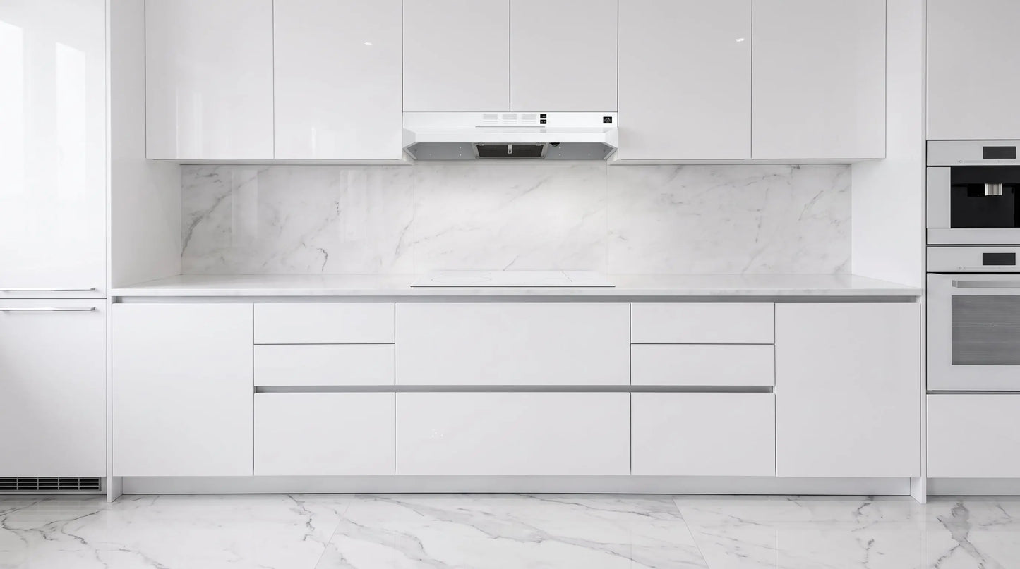 Forno Cappa 30-Inch Under Cabinet Range Hood, White, 200 CFM, Convertible, LED Lighting FORNO