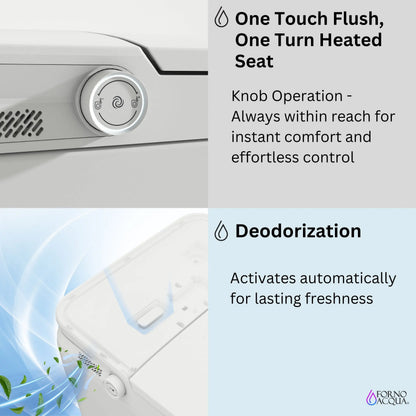 FORNO ACQUA Luxurious Smart Toilet. Includes Heated Seat, Auto Flush, Auto Lid, Powerful Flush, Ideal for Powder Rooms. FORNO ACQUA