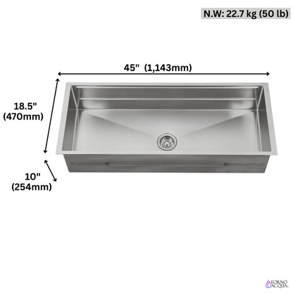 FORNO ACQUA 45 in. Undermount 3-Level Workstation MultiSINK with Custom-Fit Accessories FORNO ACQUA