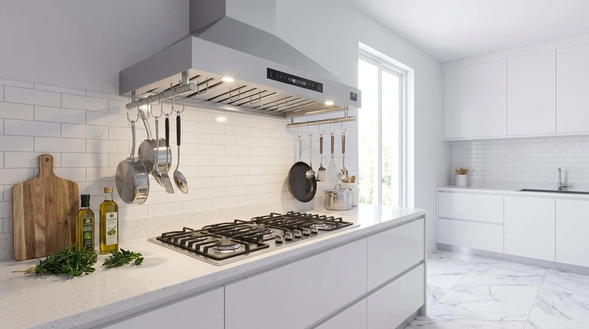Forno Venezia 36 Inch Wall-Mounted Range Hood with Touch Controls and Baffle Filters FORNO