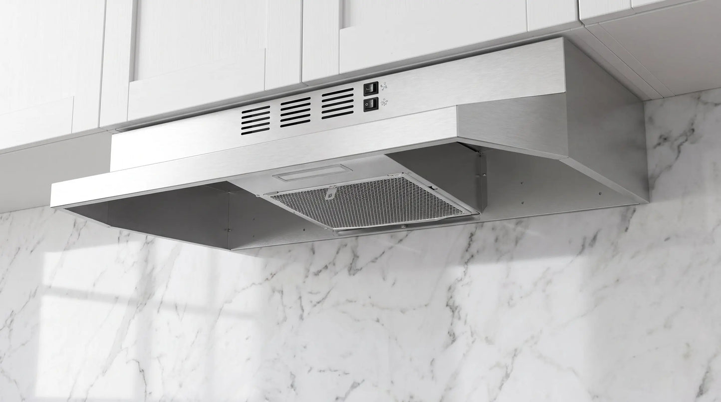 Forno Cappa 30-Inch Under Cabinet Range Hood, Stainless Steel, 200 CFM, Convertible, LED Lighting FORNO