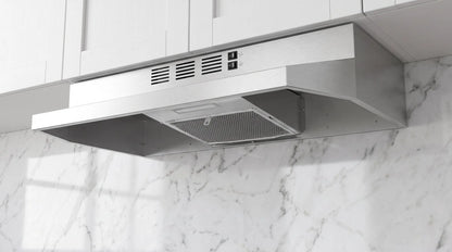 Forno Cappa 30-Inch Under Cabinet Range Hood, Stainless Steel, 200 CFM, Convertible, LED Lighting FORNO