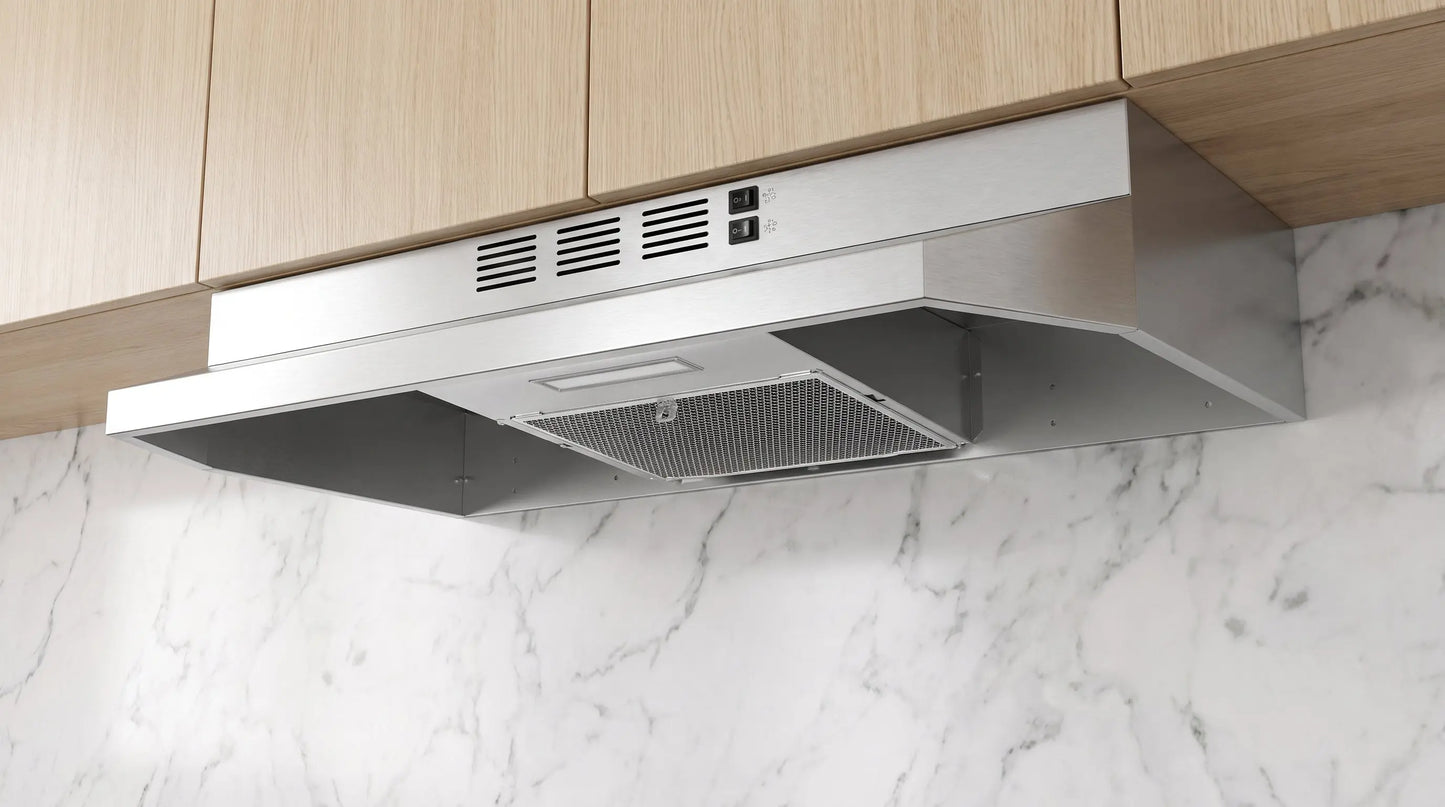 Forno Cappa 30-Inch Under Cabinet Range Hood, Stainless Steel, 200 CFM, Convertible, LED Lighting FORNO
