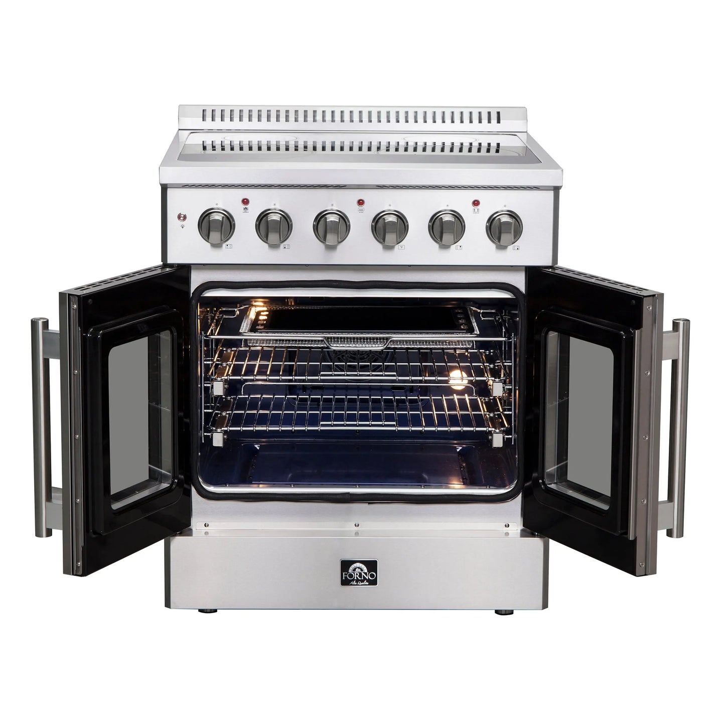 Forno Galiano 30-Inch Freestanding French Door Electric Range, True Convection, Energy Efficient FORNO