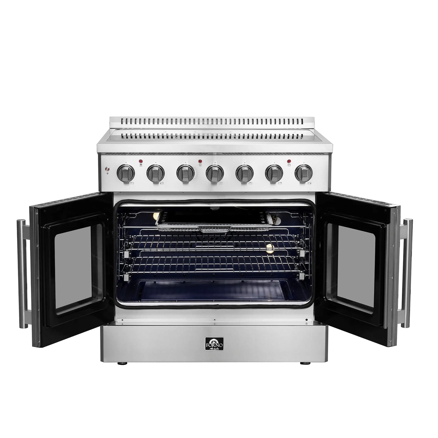 Forno Galiano 36-Inch Freestanding French Door Electric Range, True Convection, Energy Efficient FORNO