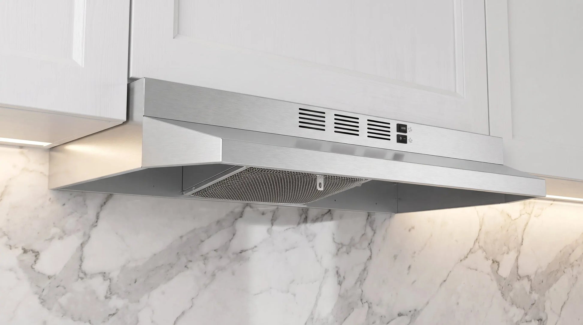 Forno Cappa 30-Inch Under Cabinet Range Hood, Stainless Steel, 200 CFM, Convertible, LED Lighting FORNO