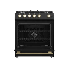 Forno Leonardo Espresso 30-Inch Black Gas Range, 5 Burners, 39,500 BTU, 5 cu.ft Convection Oven FORNO