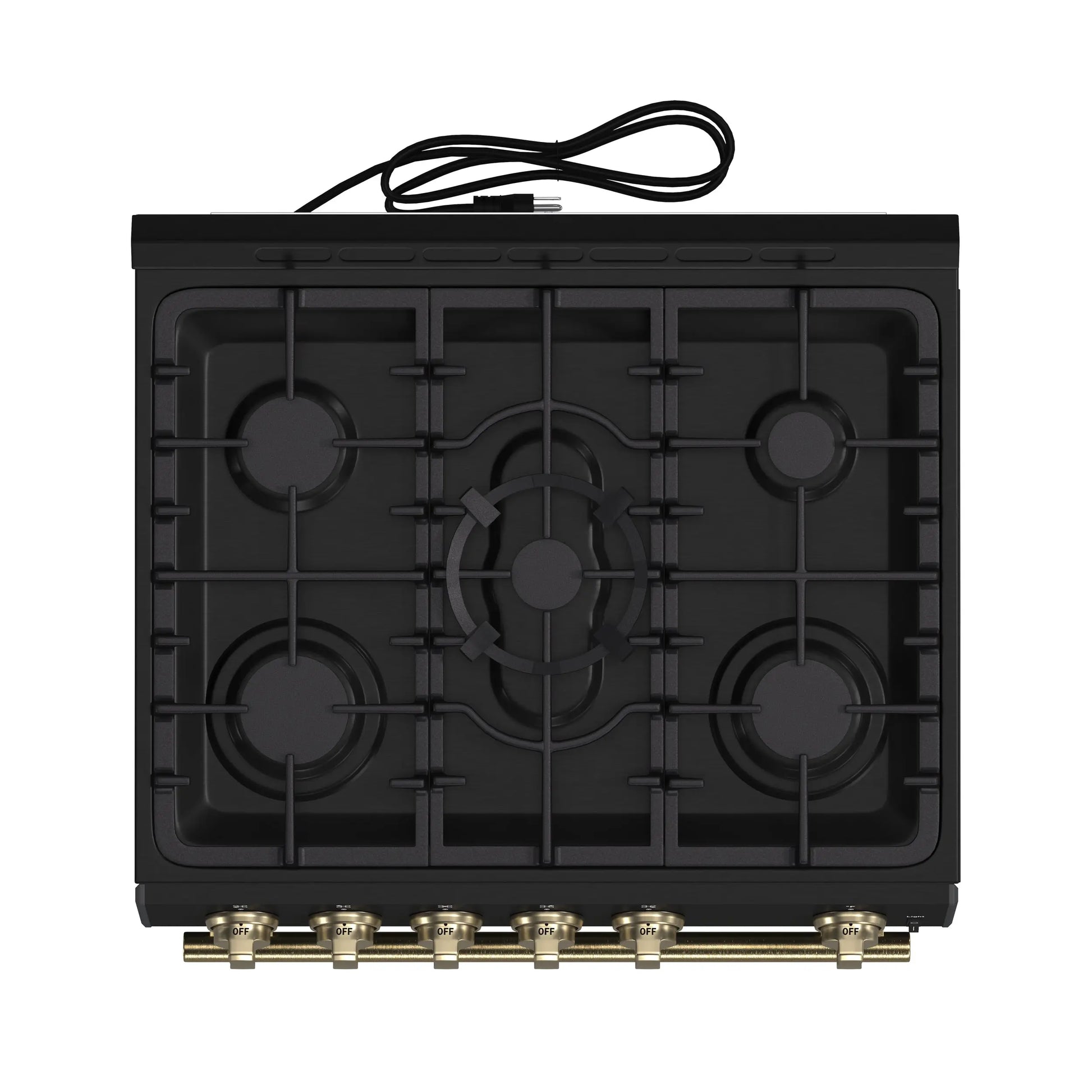 Forno Leonardo Espresso 30-Inch Black Gas Range, 5 Burners, 39,500 BTU, 5 cu.ft Convection Oven FORNO