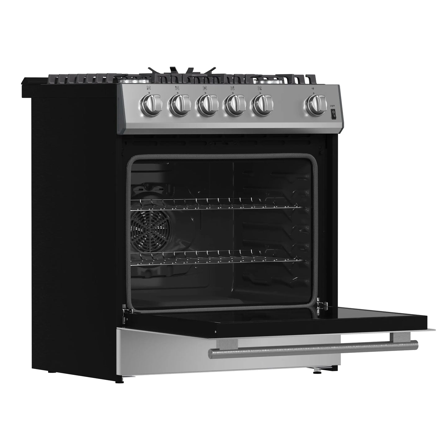 Forno Leonardo 30-Inch Stainless Steel Gas Range, 5 Sealed Burners (Totaling 39,500 BTU), 5 cu.ft. Convection Oven FORNO