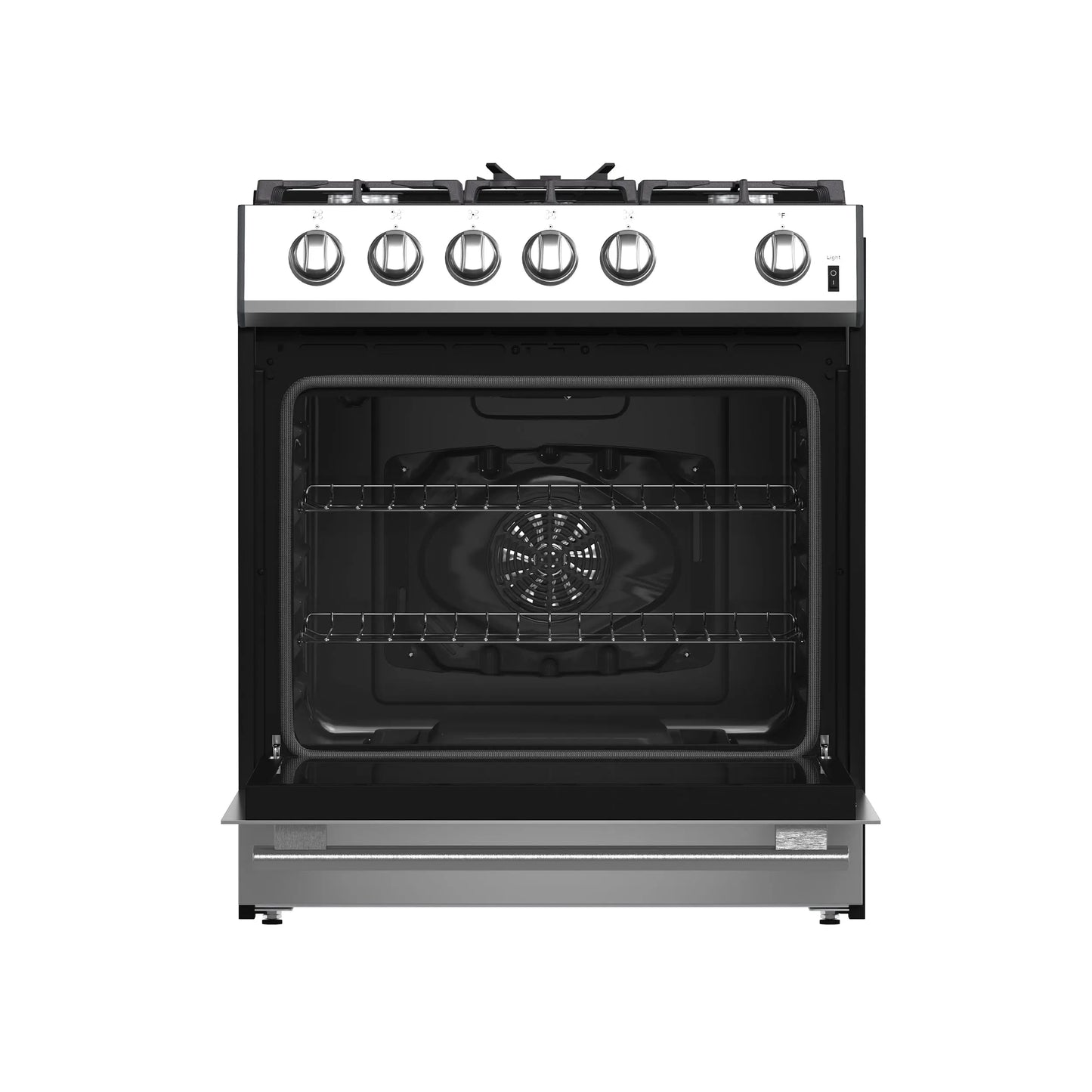 Forno Leonardo 30-Inch Stainless Steel Gas Range, 5 Sealed Burners (Totaling 39,500 BTU), 5 cu.ft. Convection Oven FORNO