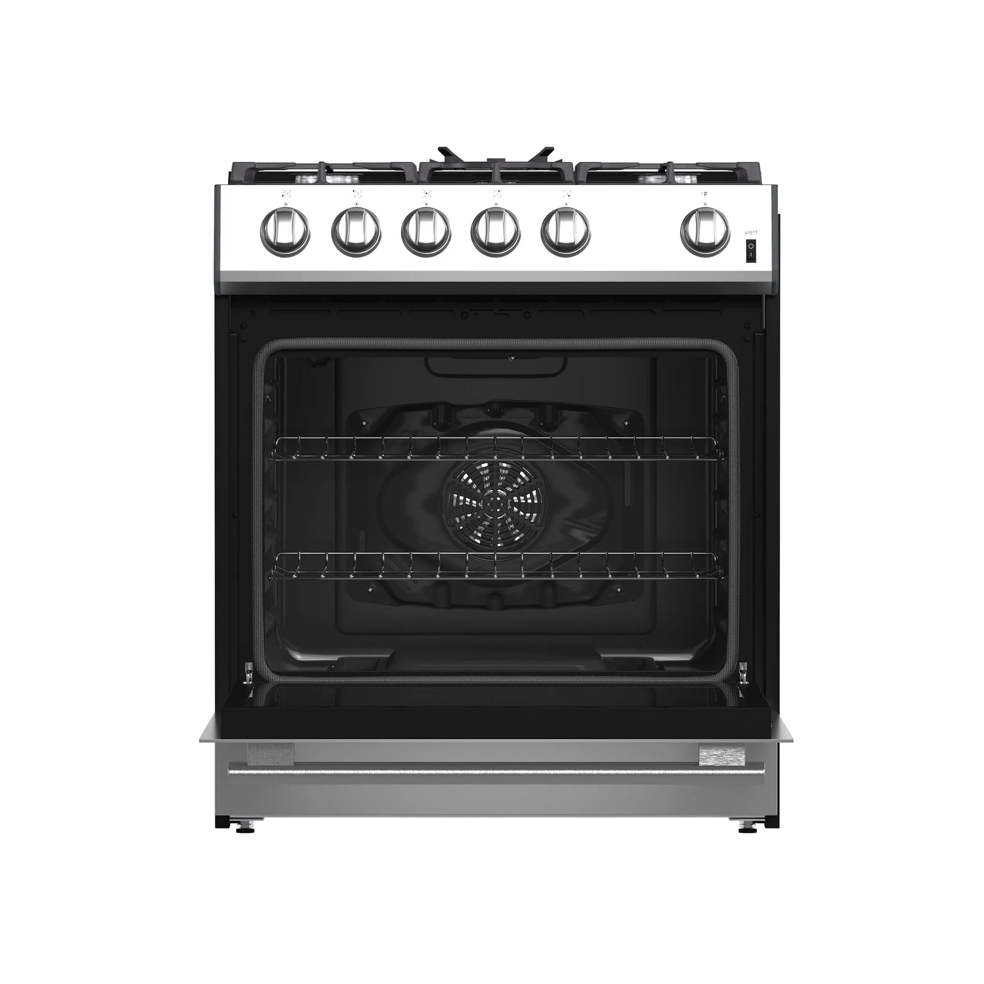 Forno Leonardo 30-Inch Stainless Steel Gas Range, 5 Sealed Burners (Totaling 39,500 BTU), 5 cu.ft. Convection Oven FORNO