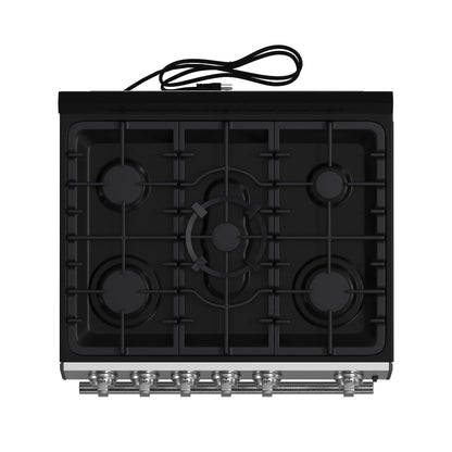 Forno Leonardo 30-Inch Stainless Steel Gas Range, 5 Sealed Burners (Totaling 39,500 BTU), 5 cu.ft. Convection Oven FORNO