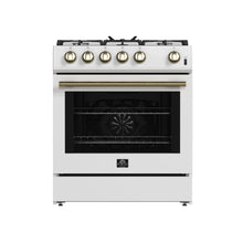 Forno Leonardo Espresso 30-Inch White Gas Range, 5 Burners, 39,500 BTU, 5 cu.ft Convection Oven FORNO