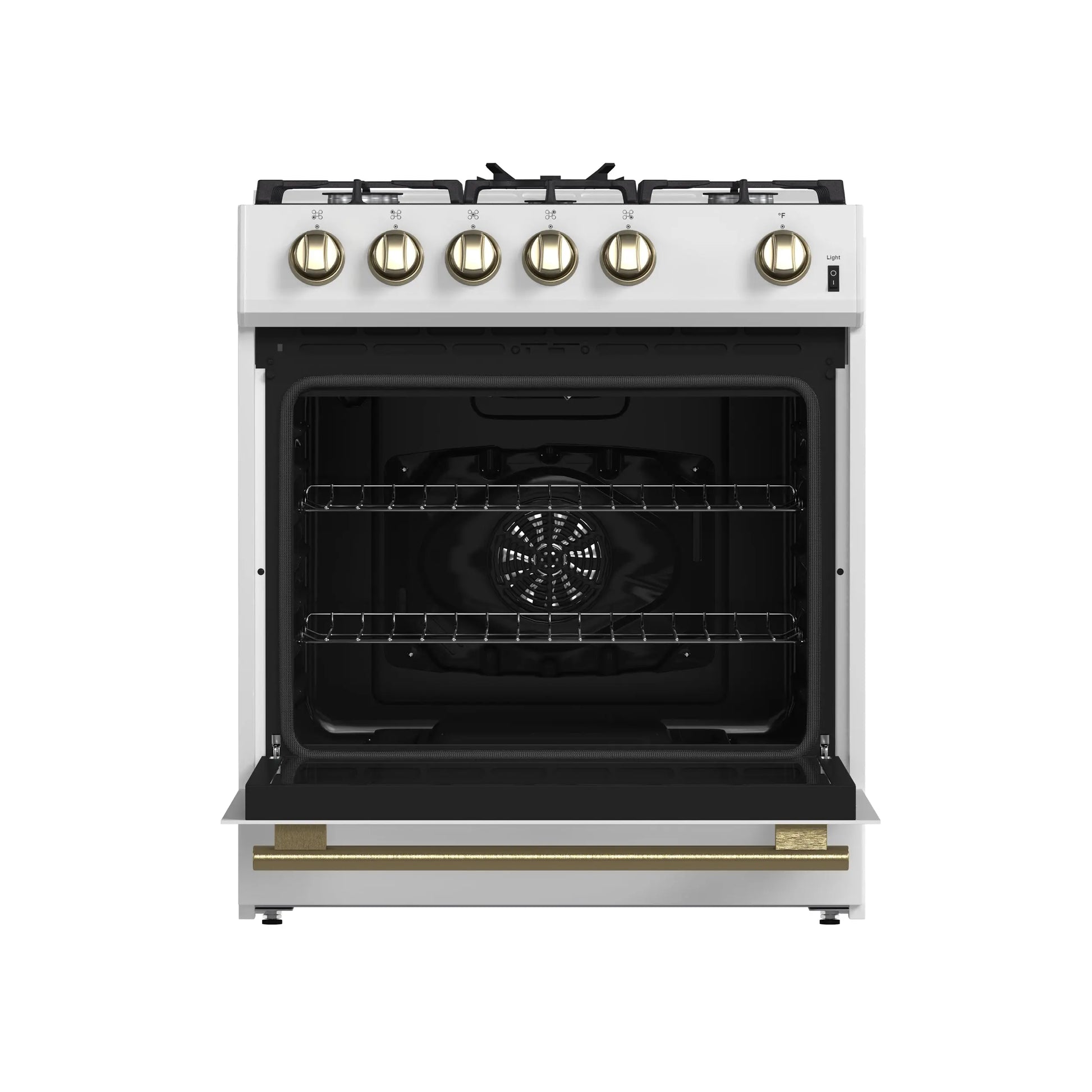 Forno Leonardo Espresso 30-Inch White Gas Range, 5 Burners, 39,500 BTU, 5 cu.ft Convection Oven FORNO