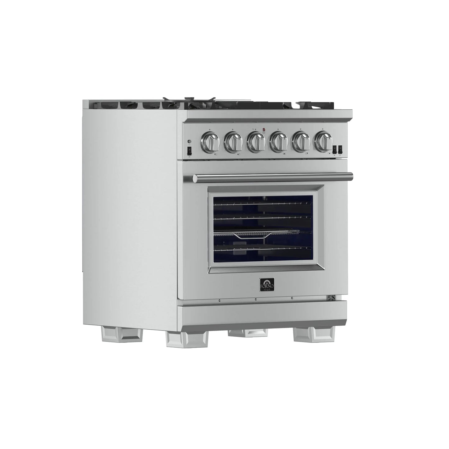 Forno Capriasca 30-Inch Freestanding Gas Range, 4 Burners, True Convection Oven FORNO