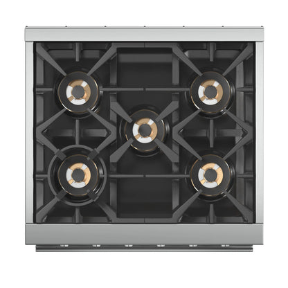 Forno Capriasca 30-Inch Freestanding Gas Range, 4 Burners, True Convection Oven FORNO