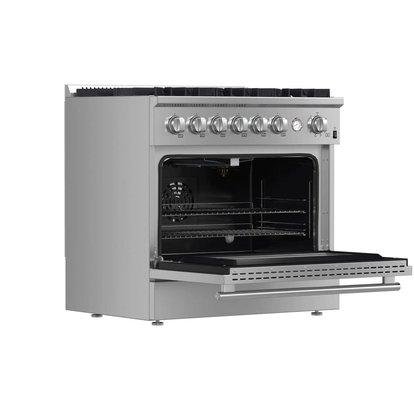 Marco 36-Inch Gas Range Stainless Steel, 6 Burners 67,000 BTU, 5.36 cu.ft. Convection Oven FORNO
