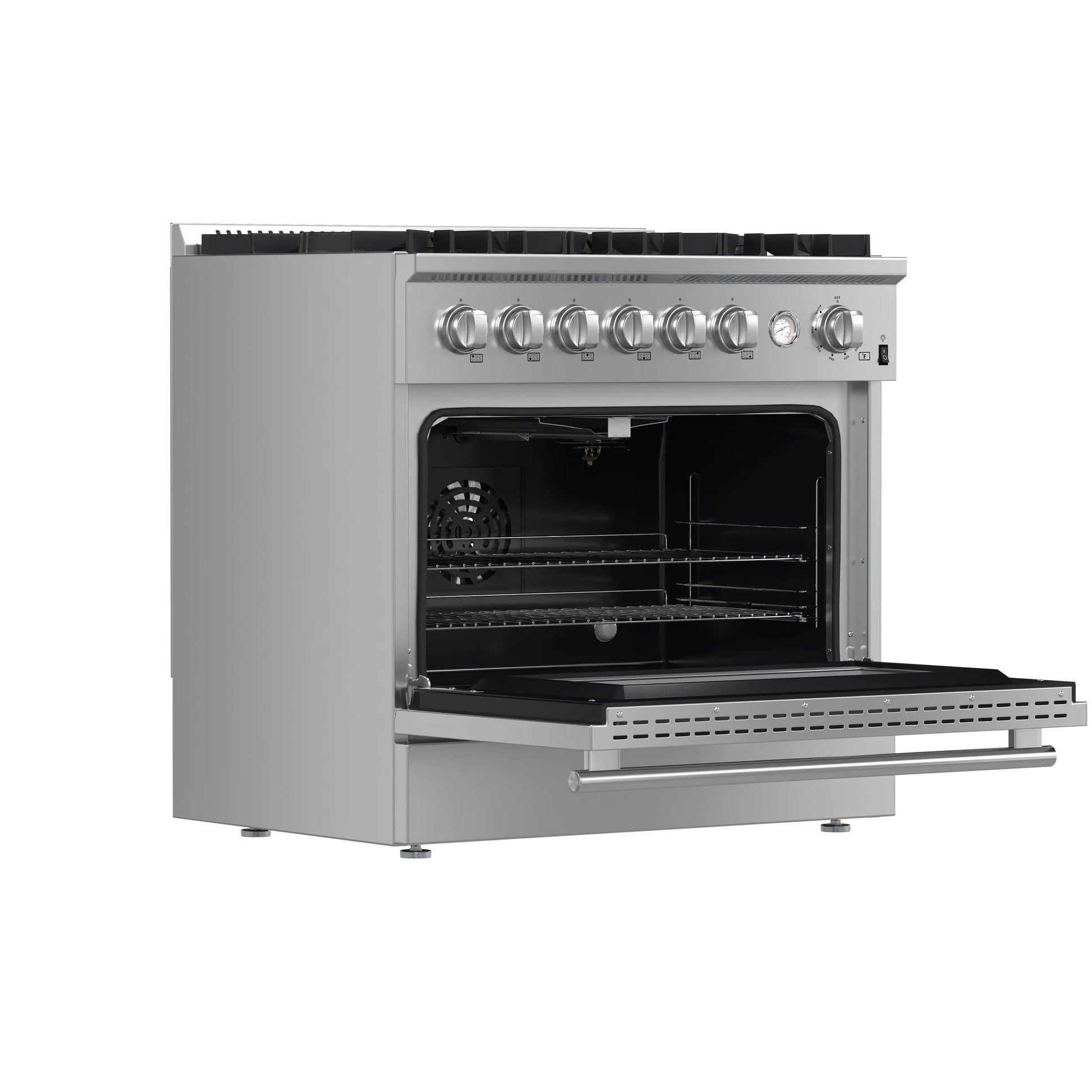 Marco 36-Inch Gas Range Stainless Steel, 6 Burners 67,000 BTU, 5.36 cu.ft. Convection Oven FORNO