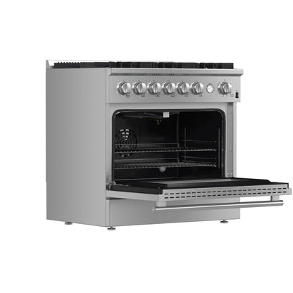 Marco 36-Inch Gas Range Stainless Steel, 6 Burners 67,000 BTU, 5.36 cu.ft. Convection Oven FORNO