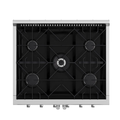 Forno Galiano 30-Inch Freestanding French Door Gas Range, 4 Burners, Convection Oven, Energy Efficient FORNO