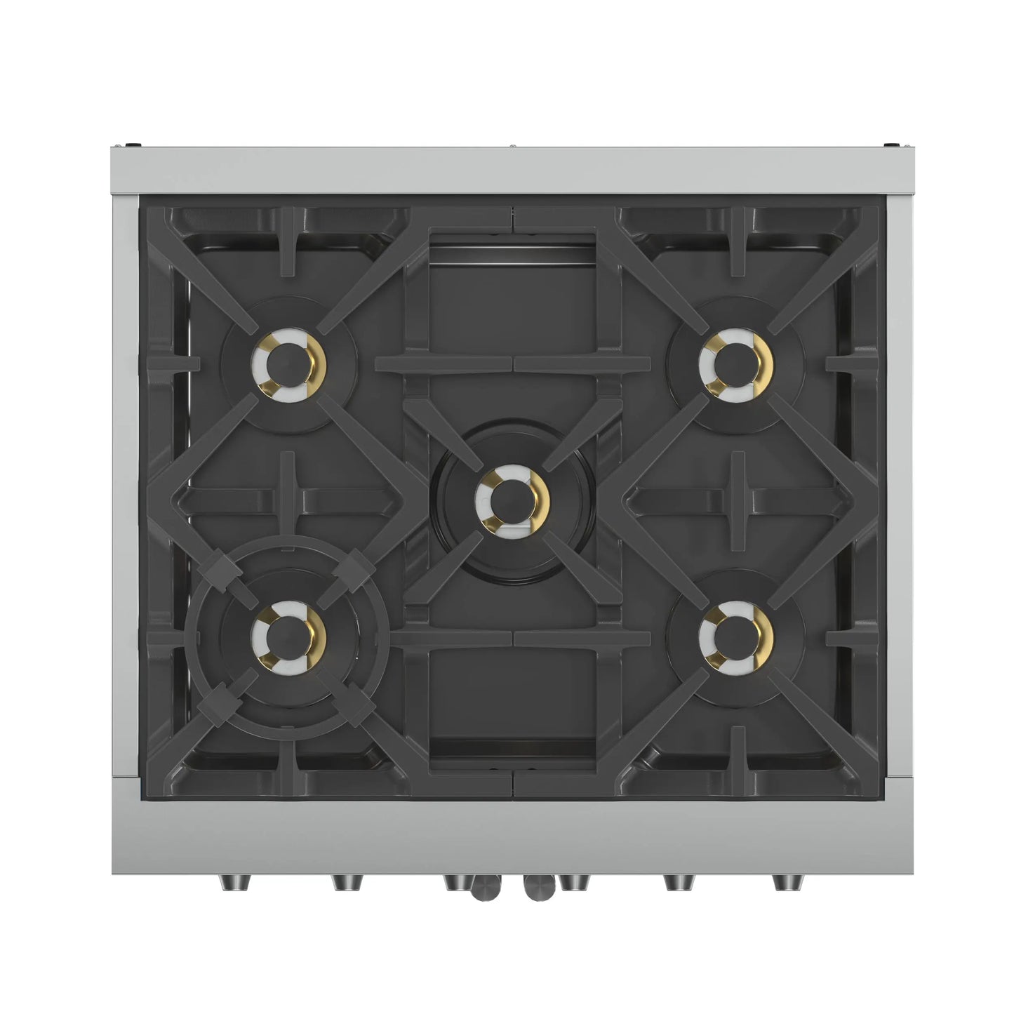 Forno Capriasca 30-Inch Freestanding French Door Gas Range, 4 Burners, Convection Oven, Energy Efficient FORNO