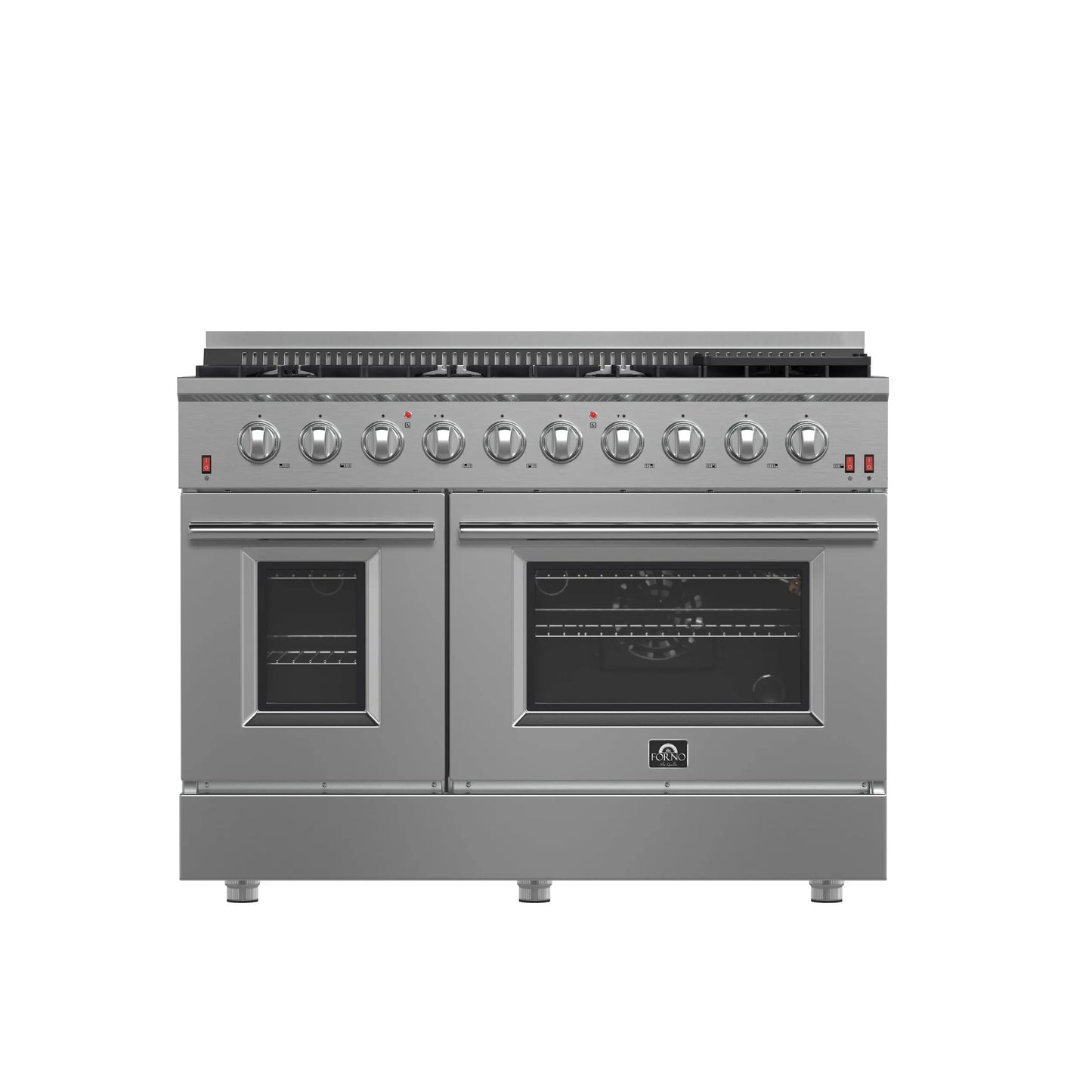 FORNO Premium 2-Piece Kitchen Bundle - Galiano 48" Stainless Steel Gas Range, Forno Maderno 2-28 " Wide Units with Decorative Trim - FBDL-018-03CAUS Forno vendors US