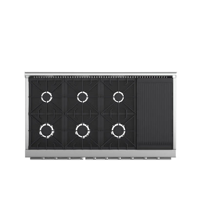 FORNO Premium 3-Piece Kitchen Bundle - FORNO Galiano 48" Freestanding Gas Range, FORNO Maderno 60" 2-Piece Convertible Refrigerator/Freezer Built-In with Decorative Grill Trim, 27.2 cu.ft., FORNO Orvieto 48" Wall Mount Range Hood - FBDL-018-04CAUS Forno vendors US