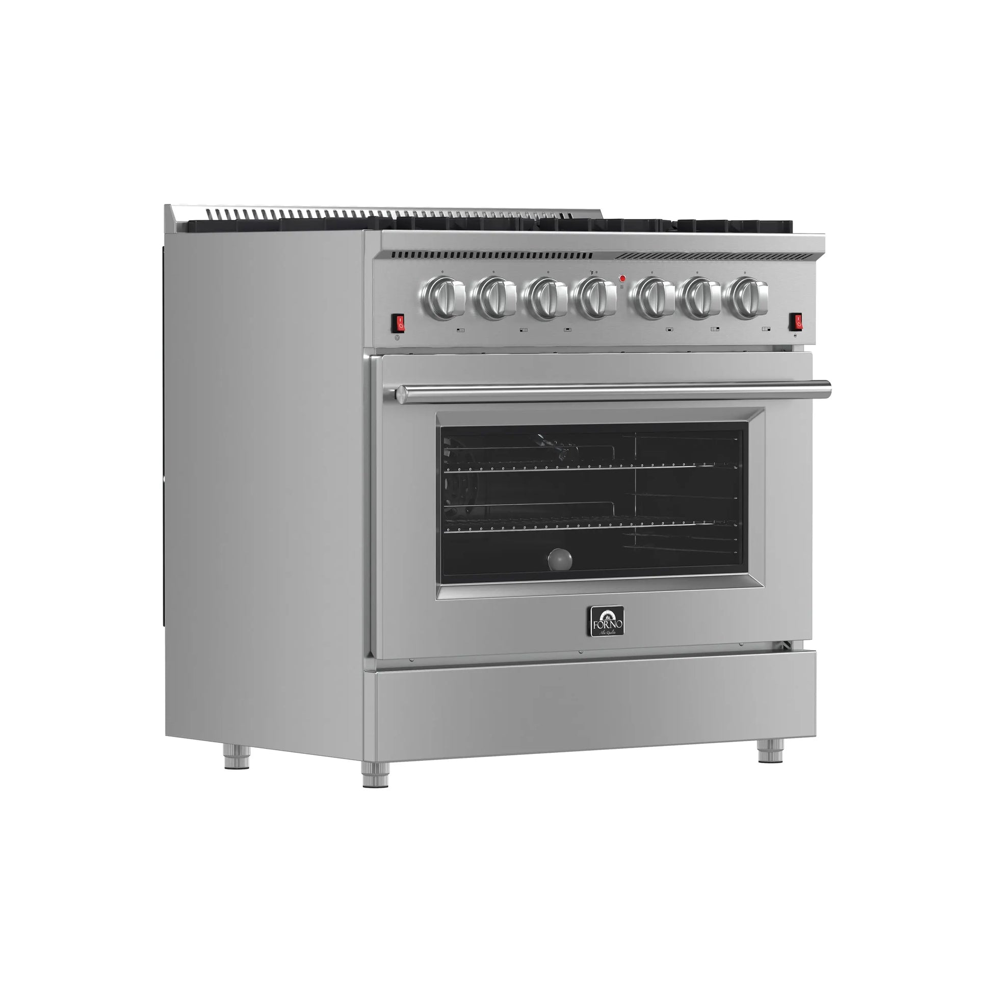 Forno Galiano 36-Inch Freestanding Gas Range, Stainless Steel, 6 Burners, Energy Efficient FORNO