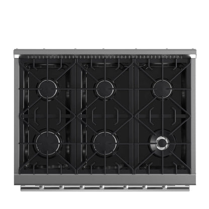 Forno Galiano 36-Inch Freestanding Gas Range, Stainless Steel, 6 Burners, Energy Efficient FORNO