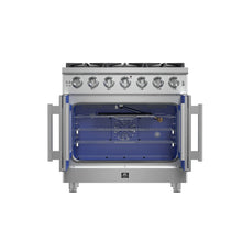 Forno Massimo 36-Inch Freestanding French Door Gas Range, 6 Burners, Convection Oven, Energy Efficient FORNO