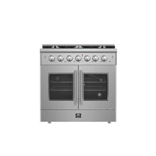 Forno Galiano 36-Inch Freestanding French Door Gas Range, 6 Burners, Convection Oven, Energy Efficient FORNO
