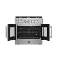 Forno Galiano 36-Inch Freestanding French Door Gas Range, 6 Burners, Convection Oven, Energy Efficient FORNO