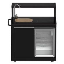 Forno All’Aperto 87,600 BTU Outdoor Kitchen, 4 Burners, Infrared Burners, Side Burner, Black Sintered Stone Countertops, Gas Pizza Oven, FORNO