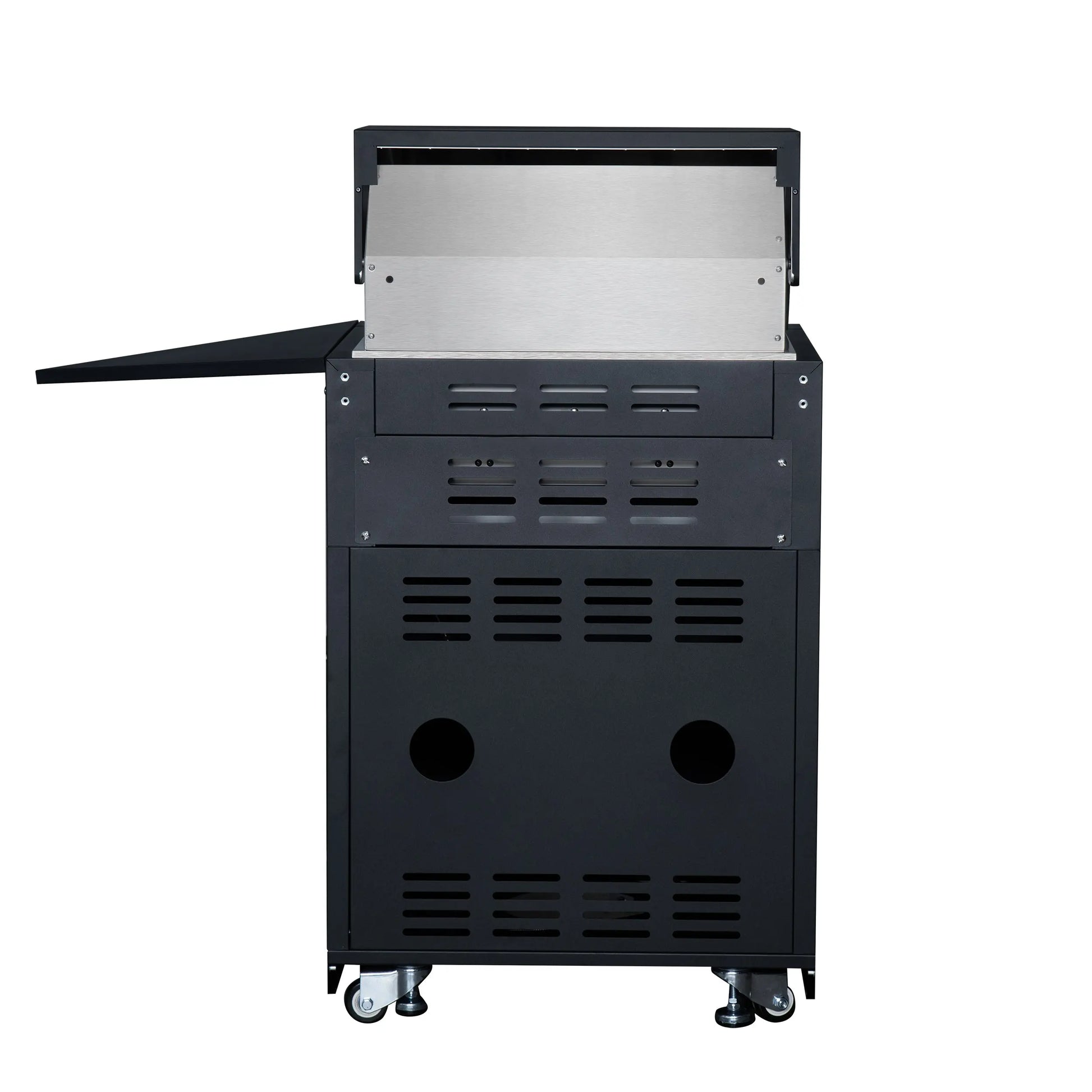 Forno All’Aperto 99,600 BTU Outdoor Kitchen, 5 Burners, Infrared Burners, Side Burner, Black Sintered Stone Countertops, Gas Pizza Oven, FORNO