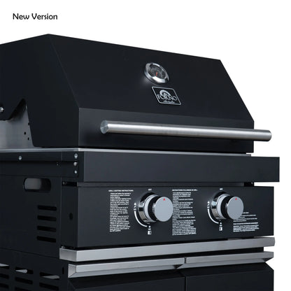 Forno All’Aperto 99,600 BTU Outdoor Kitchen, 5 Burners, Infrared Burners, Side Burner, Black Sintered Stone Countertops, Gas Pizza Oven, FORNO