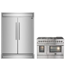 FORNO Premium 2-Piece Kitchen Bundle - Galiano 48" Stainless Steel Dual Fuel Range, Forno Maderno 2-28 " Wide Units with Decorative Trim - FBDL-017-03CAUS Forno vendors US