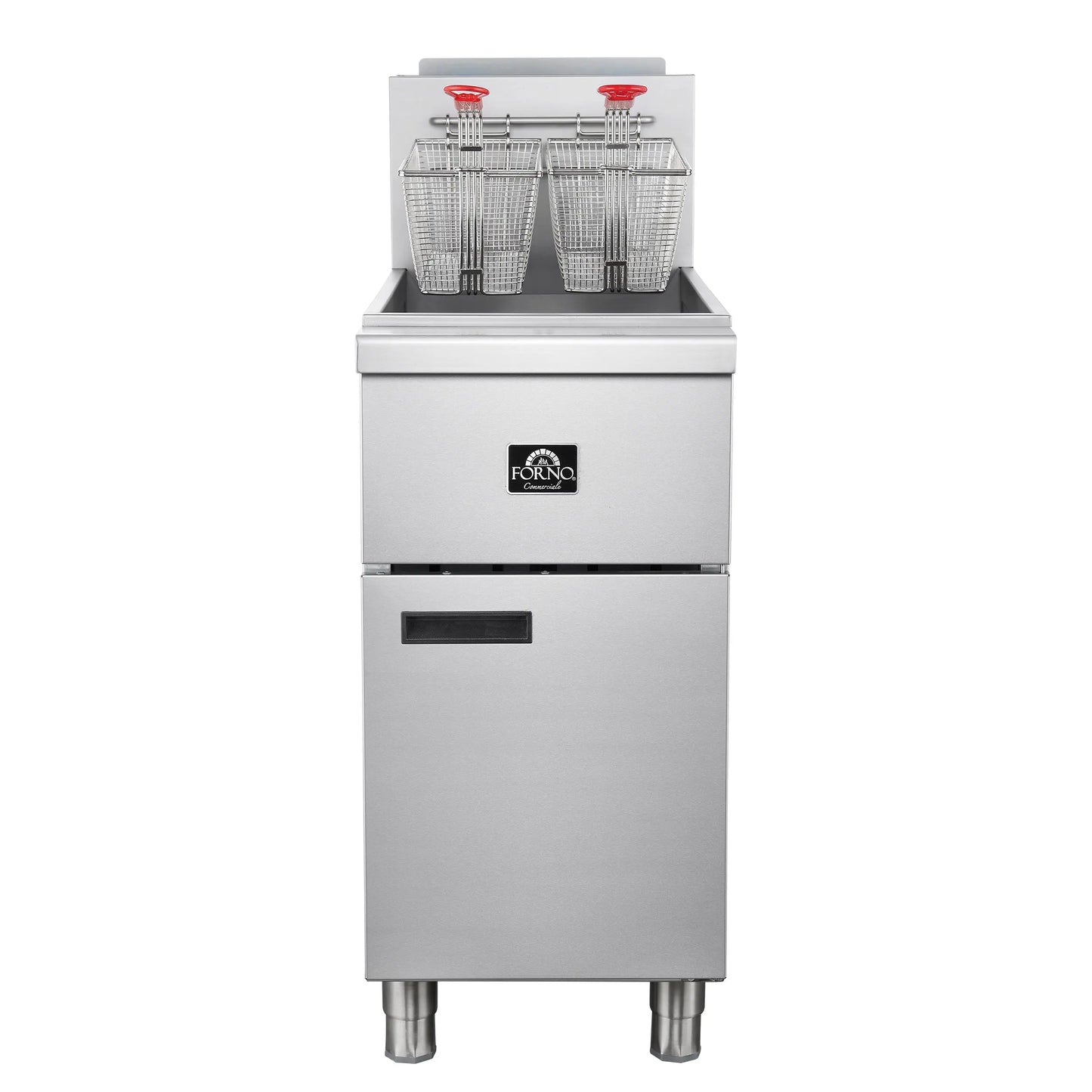 Forno Commerciale Natural Gas Deep Fryer, 4 Burners 120,000 BTU, 50 lbs Oil Capacity FORNO