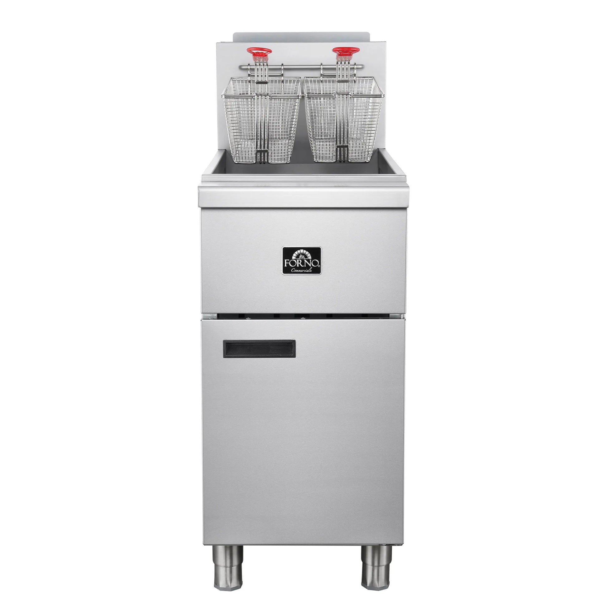 Forno Commerciale Natural Gas Deep Fryer, 4 Burners 120,000 BTU, 50 lbs Oil Capacity FORNO