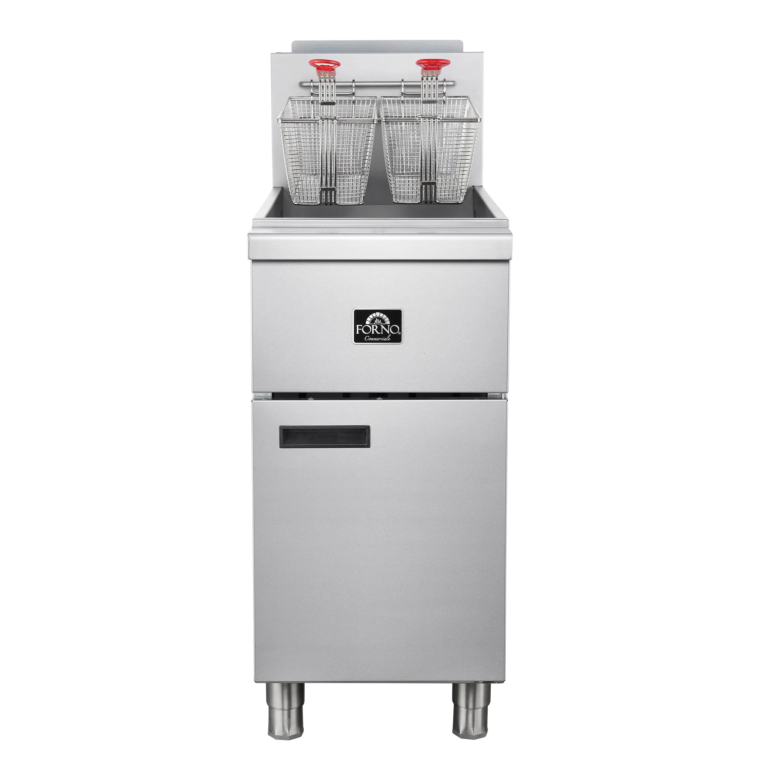 Forno Commerciale Natural Gas Deep Fryer, 4 Burners 120,000 BTU, 50 lbs Oil Capacity FORNO