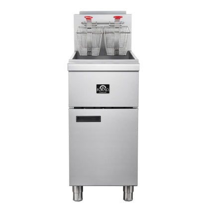 Forno Commerciale Natural Gas Deep Fryer, 4 Burners 120,000 BTU, 50 lbs Oil Capacity FORNO