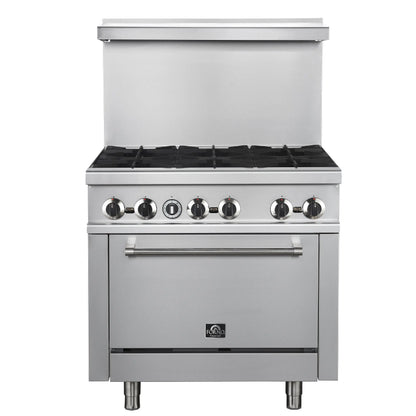 Forno Commerciale 36 Inch Gas Range with 6 Burners FORNO