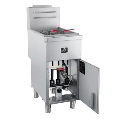Forno Commerciale Natural Gas Deep Fryer, 3 Burners 90,000 BTU, 40 lbs, Millivolt Control FORNO